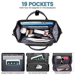 Only-bags.store Zaino impermeabile per laptop da 15.6 pollici con porta di ricarica USB  