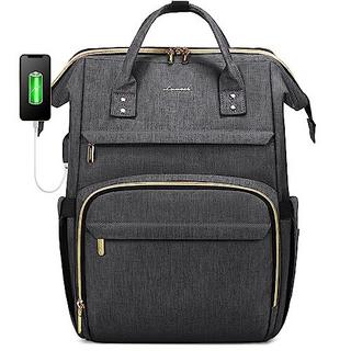 Only-bags.store Zaino impermeabile per laptop da 15.6 pollici con porta di ricarica USB  