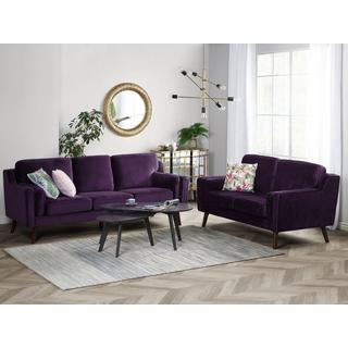 Beliani 3 Sitzer Sofa aus Samtstoff Modern LOKKA  