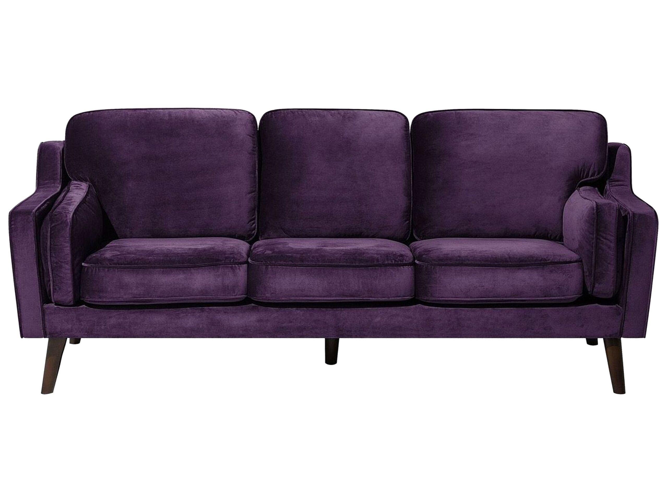 Beliani 3 Sitzer Sofa aus Samtstoff Modern LOKKA  