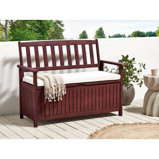 Beliani Gartenbank mit Auflage aus Akazienholz Klassisch SOVANA  