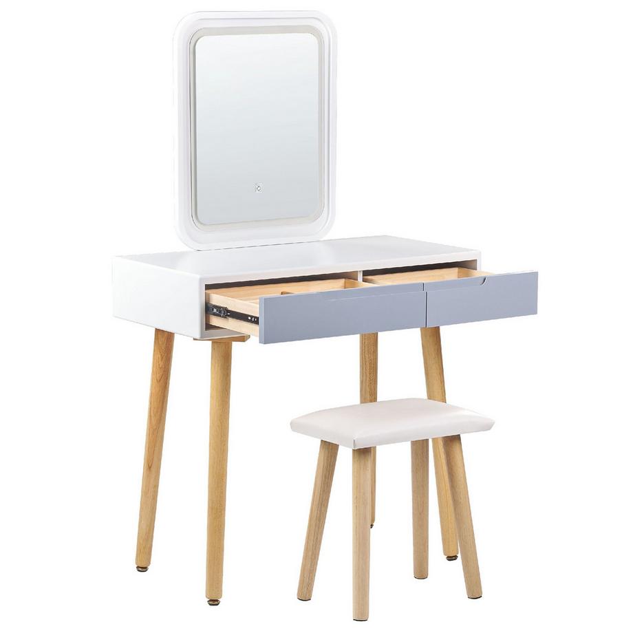 Beliani  Schminktisch mit Spiegel und Hocker aus Faserplatte Modern DIEPPE 