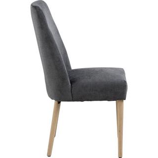 mutoni Chaise de salle à manger Weymouth Holly tissu anthracite blanc traité à l'huile  