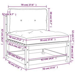 VidaXL Gartensofa kiefernholz  