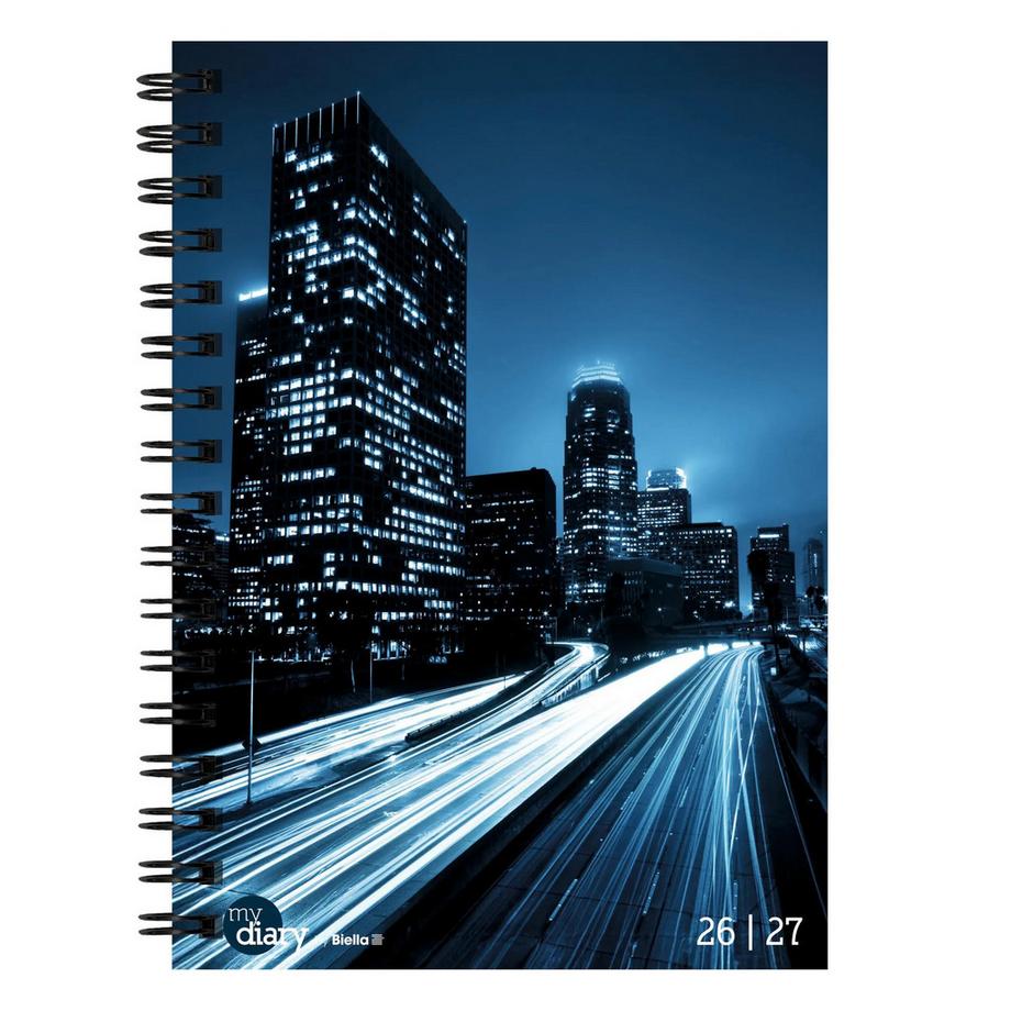 Biella Agenda scolaire mydiary A5 Wire-O 3½ jours par page, City  