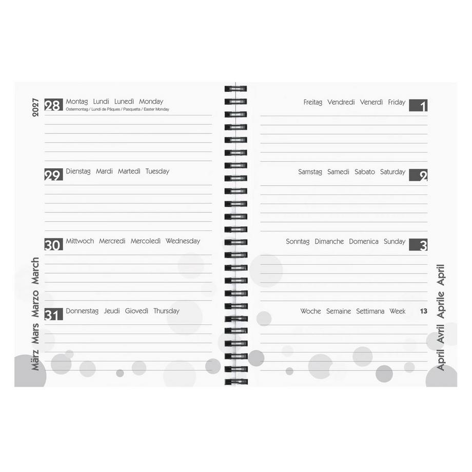Biella Agenda scolaire mydiary A5 Wire-O 3½ jours par page, City  