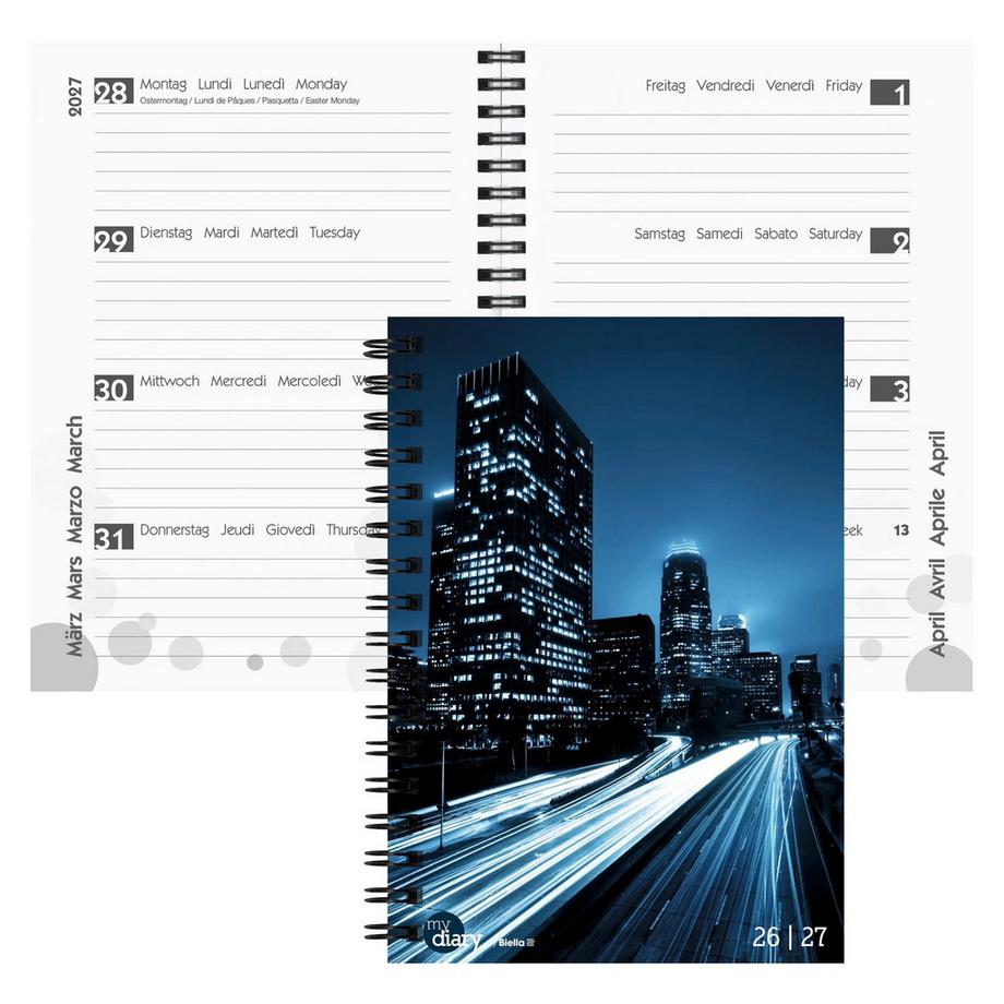 Schüleragenda mydiary A5 Wire-O 3½ Tage pro Seite, City