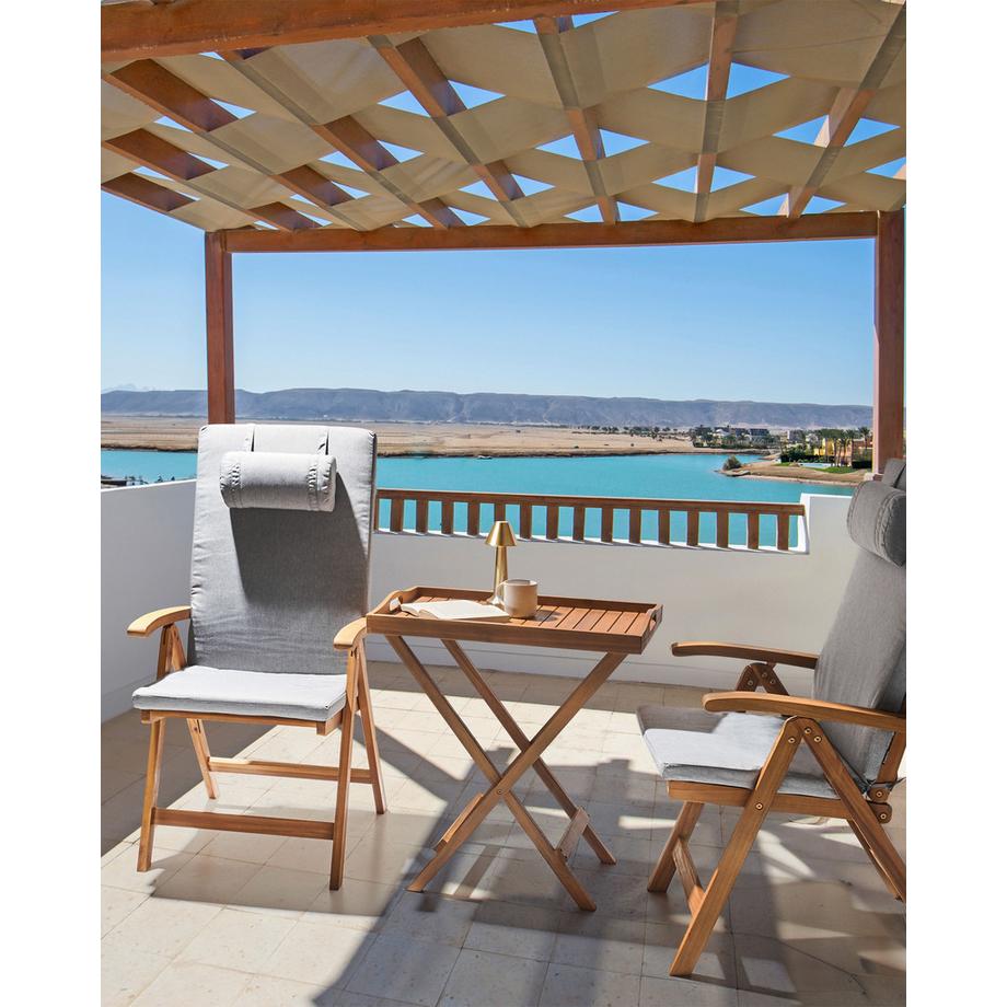 Beliani Set mit 2 Stühlen und Sitzkissen aus Akazienholz Klassisch JAVA PREMIUM  