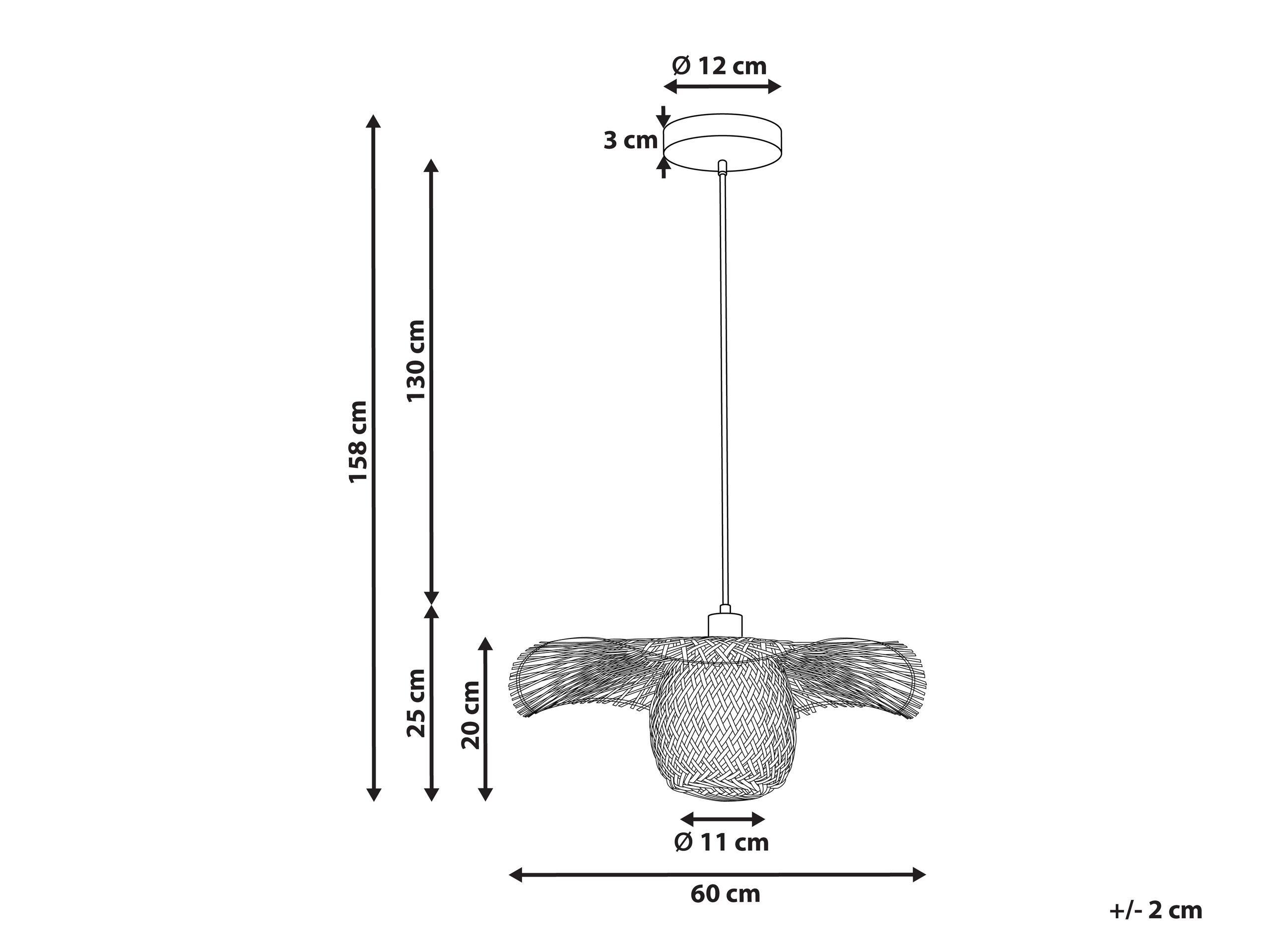 Beliani Lampe suspension en Bambou Boho BONITO  