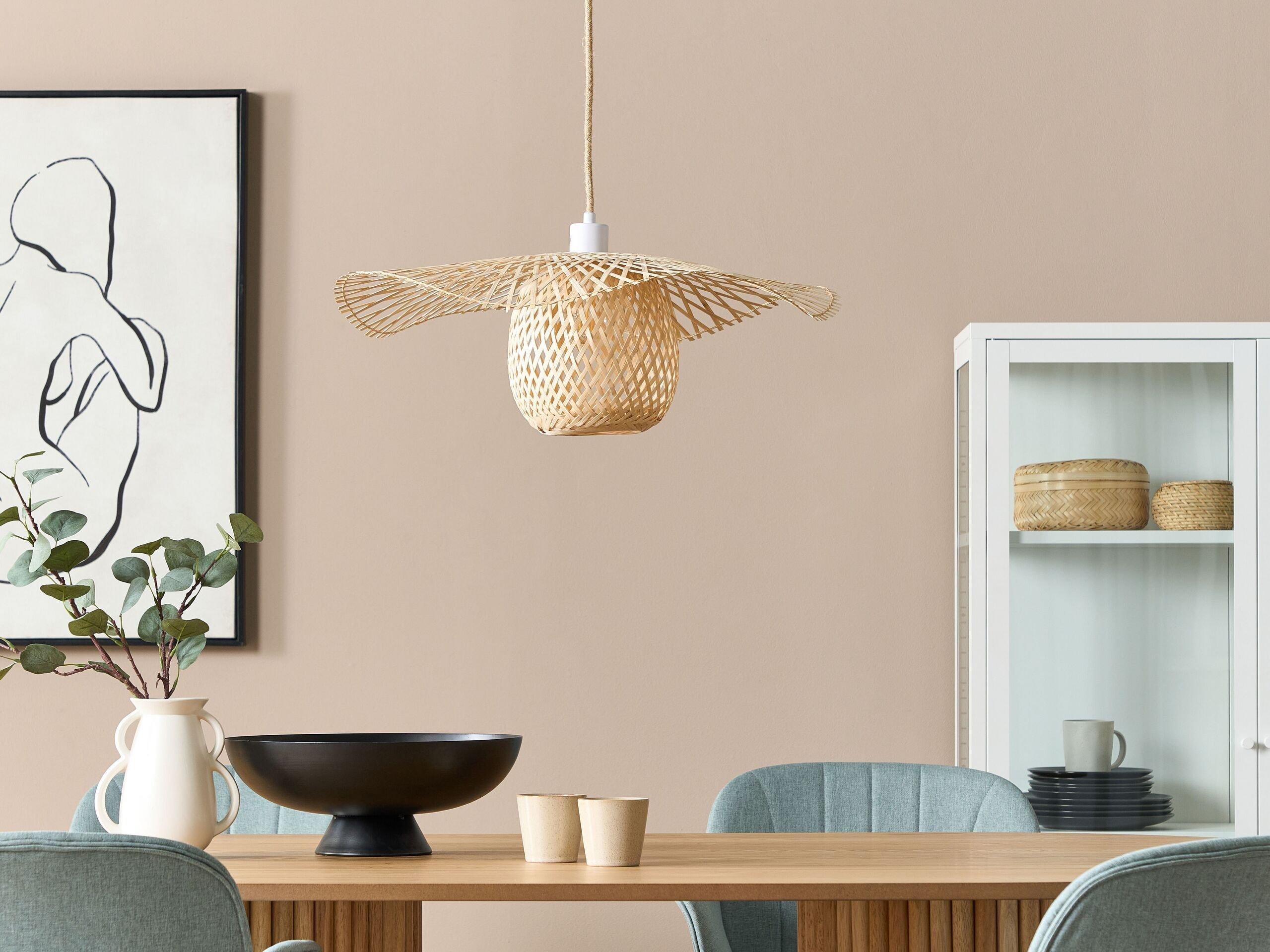 Beliani Lampe suspension en Bambou Boho BONITO  