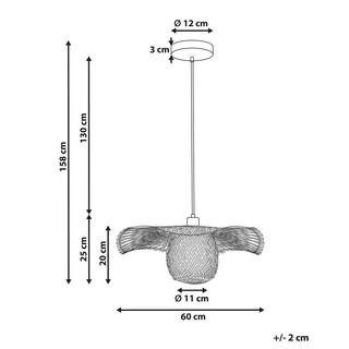 Beliani Hängeleuchte aus Bambusholz Boho BONITO  