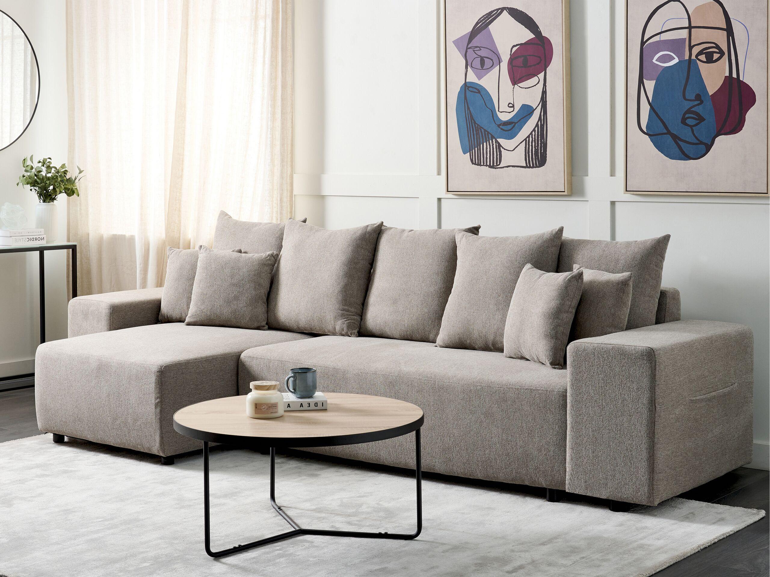 Beliani Ecksofa aus Polyester Modern LUSPA  