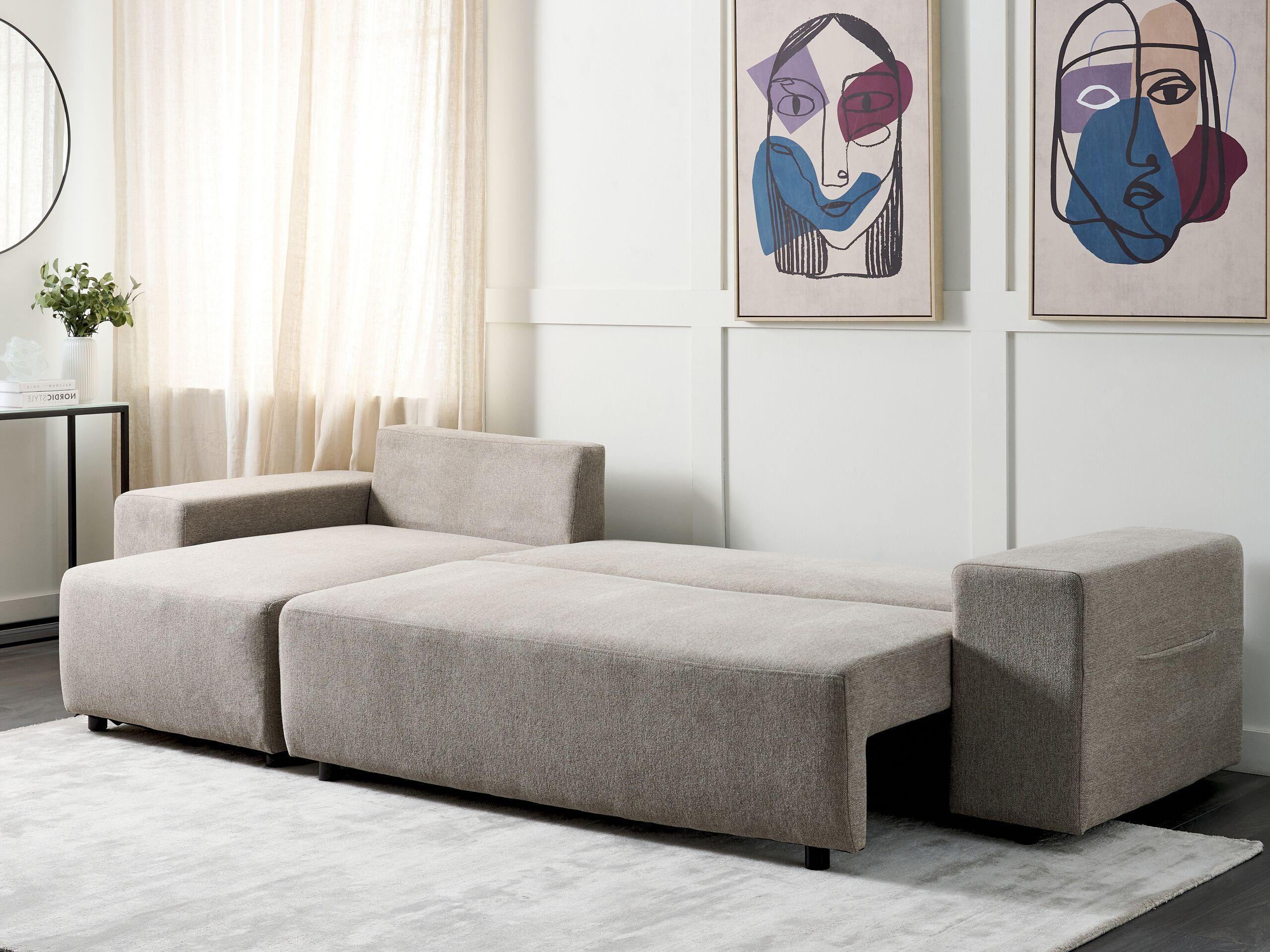 Beliani Ecksofa aus Polyester Modern LUSPA  