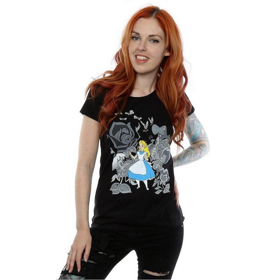 Alice in Wonderland Alice im Wunderland Blumen Print T-Shirt  