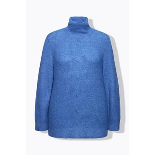 Ulla Popken Pull Col Montant Manches Longues Motif Torsadé  