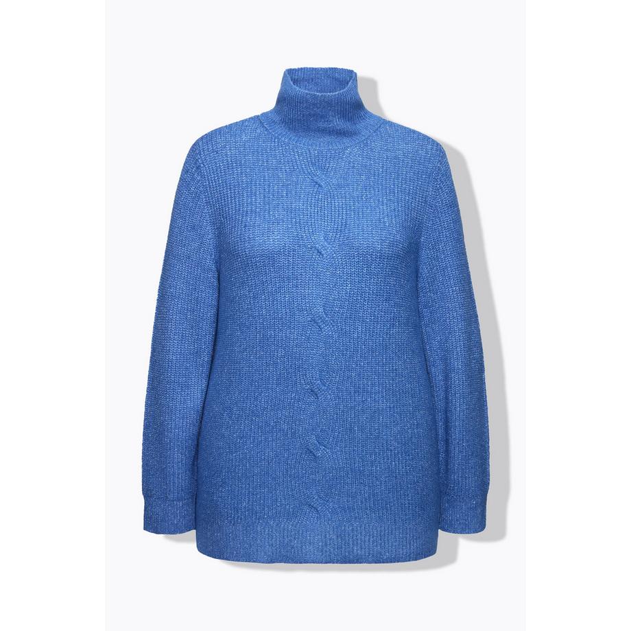 Ulla Popken Pull Col Montant Manches Longues Motif Torsadé  