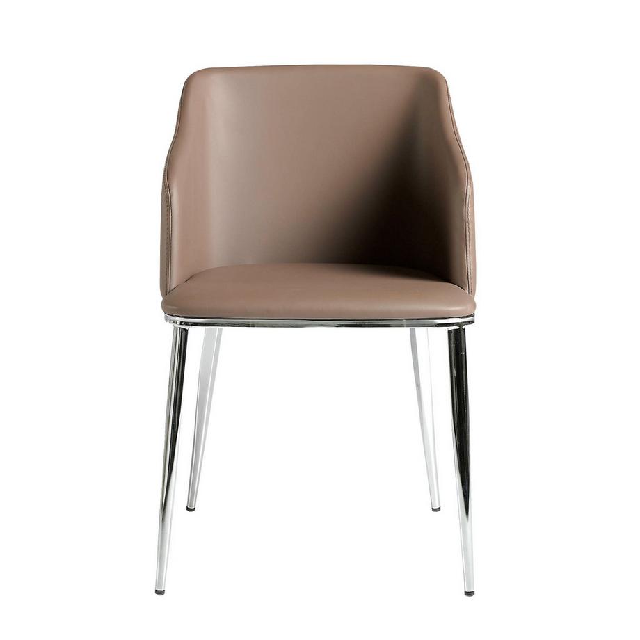 ANGEL CERDA Chaise en similicuir marron  