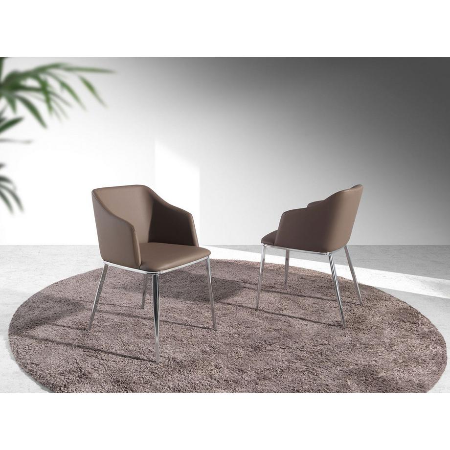 ANGEL CERDA Chaise en similicuir marron  