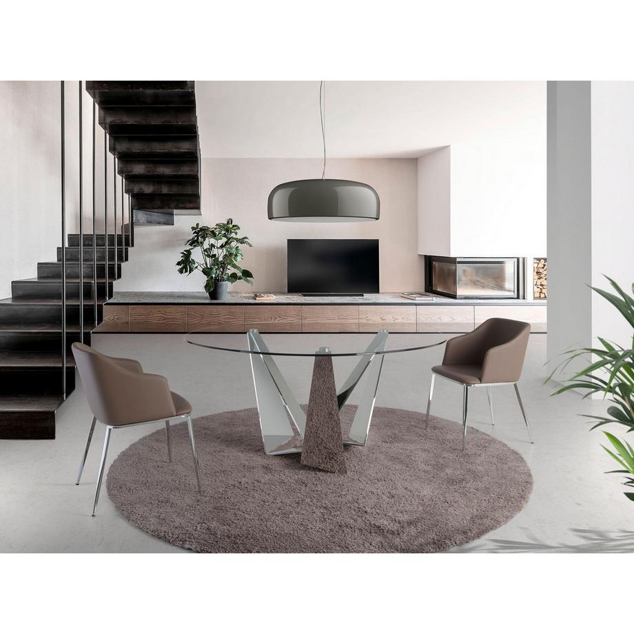 ANGEL CERDA Chaise en similicuir marron  