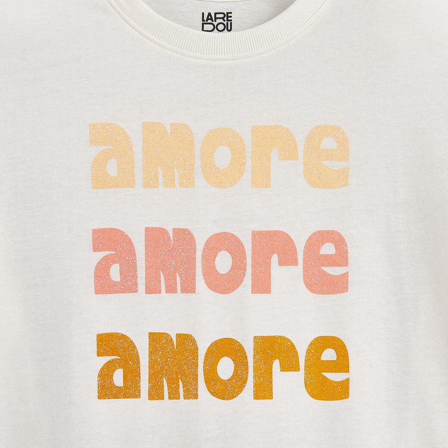 La Redoute Collections  T-Shirt mit Glitzeraufschrift 