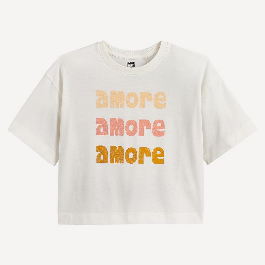 La Redoute Collections  T-Shirt mit Glitzeraufschrift 