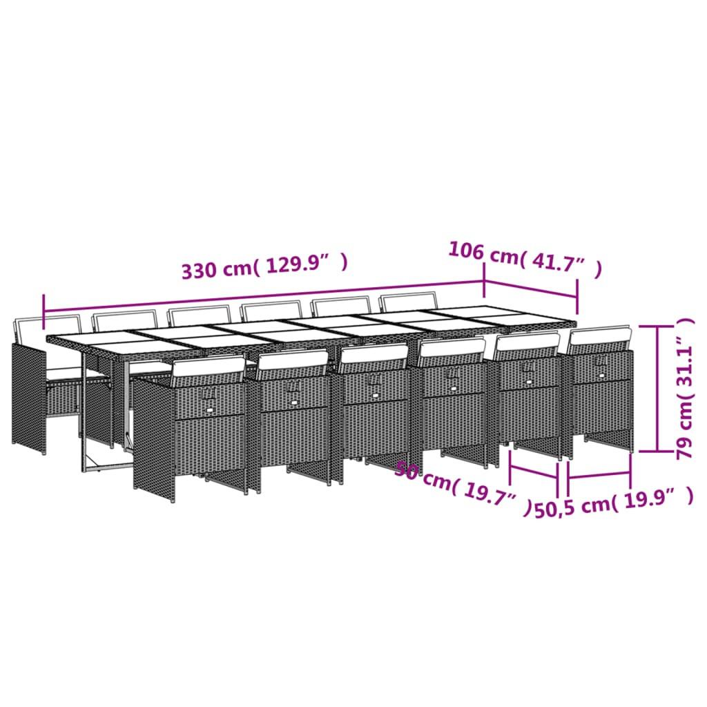 VidaXL Ensemble de salle à manger de jardin rotin synthétique  