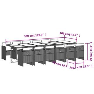 VidaXL Garten essgruppe poly-rattan  