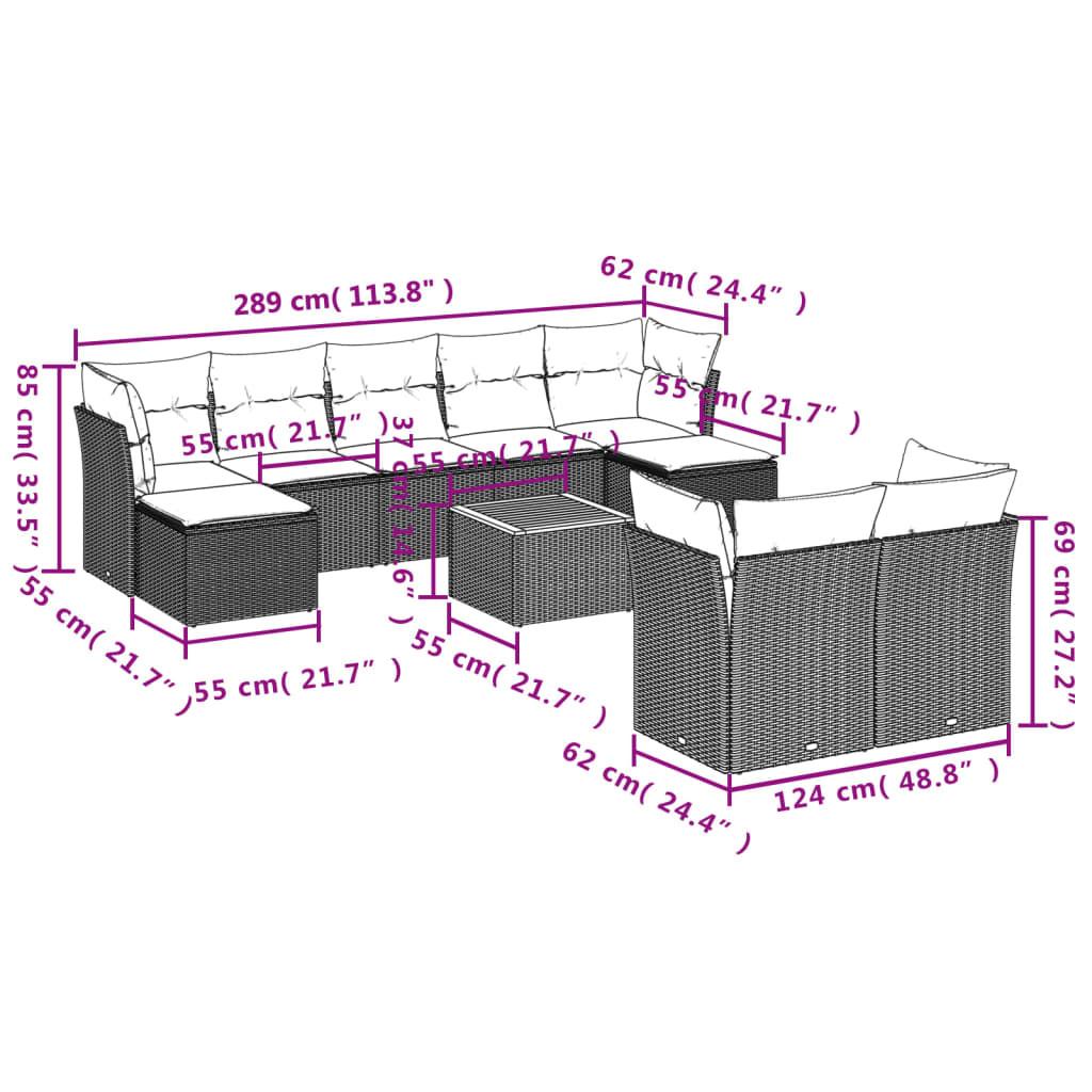 VidaXL Ensemble de canapés de jardin rotin synthétique  