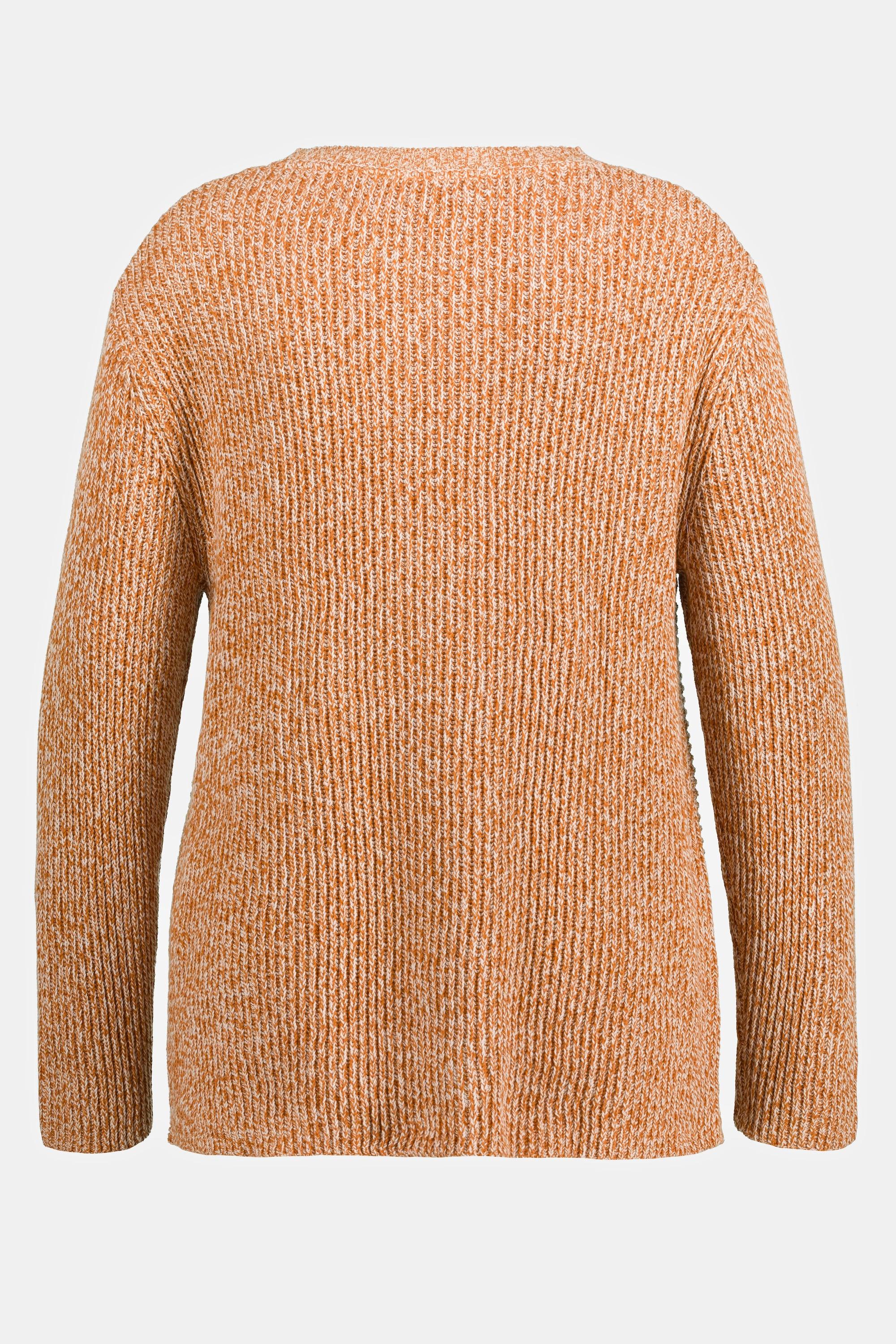 Ulla Popken  Pullover, Patentstrick, Stehkragen, Langarm, Biobaumwolle 