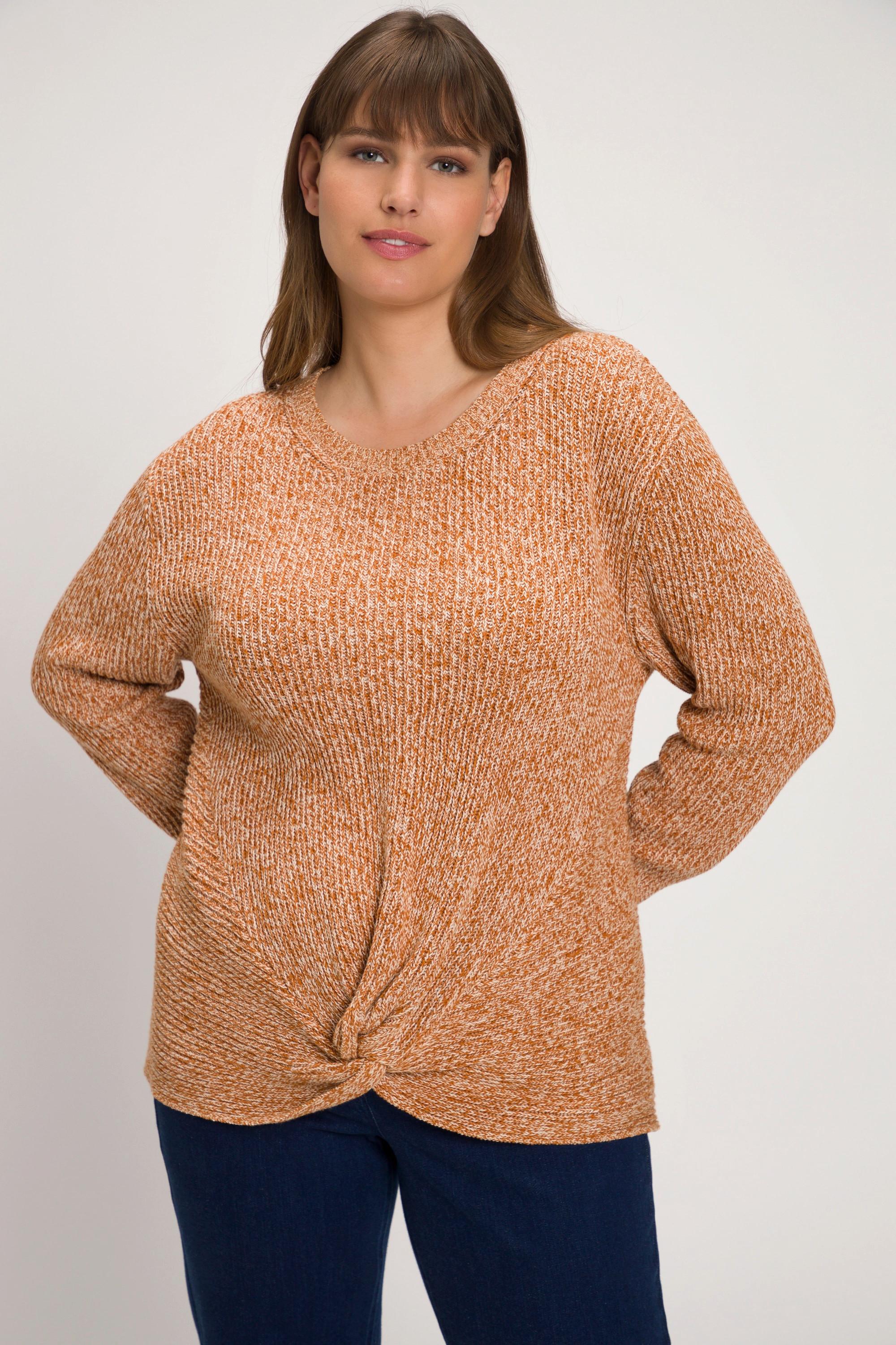 Ulla Popken  Pullover, Patentstrick, Stehkragen, Langarm, Biobaumwolle 