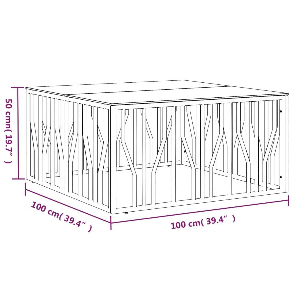 VidaXL Table basse acier inoxydable  