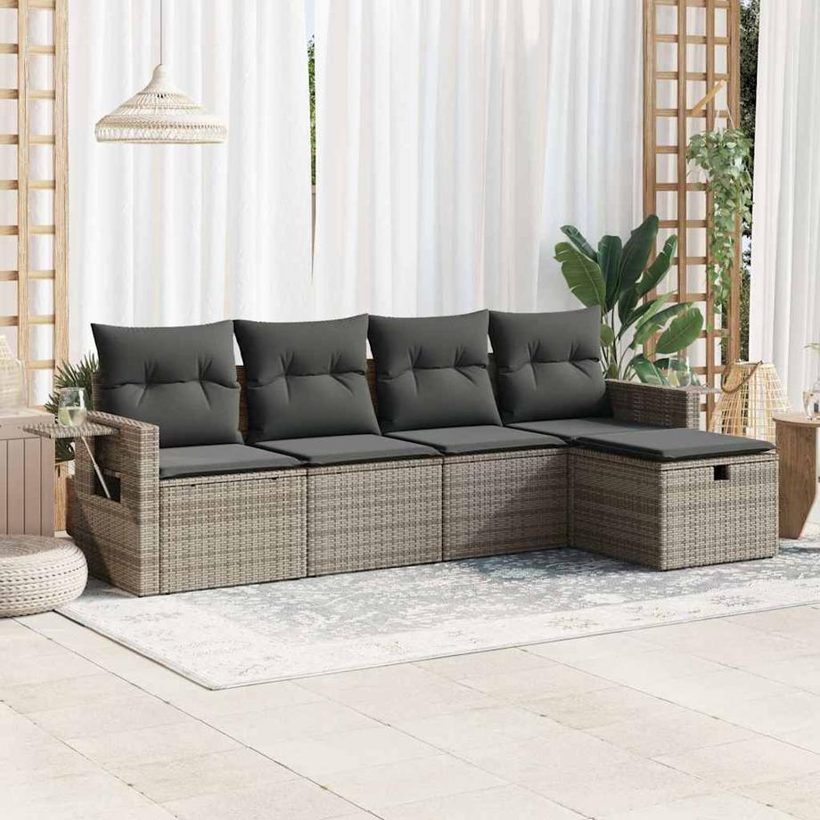 VidaXL Ensemble de canapés de jardin rotin synthétique  