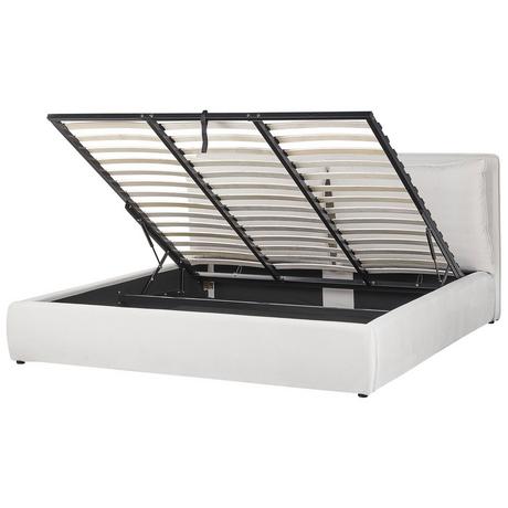 Beliani Lit ottoman en Velours Moderne BAJONNA  