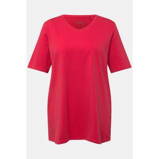 Ulla Popken  T-Shirt, A-Linie, V-Ausschnitt, Halbarm 