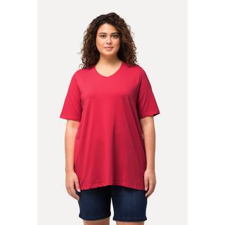 Ulla Popken  T-Shirt, A-Linie, V-Ausschnitt, Halbarm 