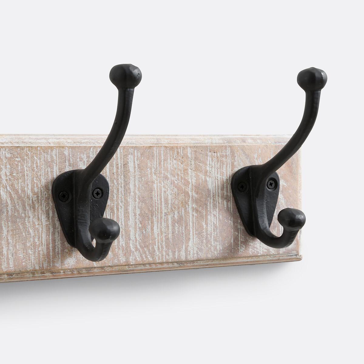 SO'HOME Patère 5 doubles crochets manguier massif Logas  