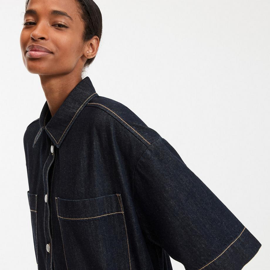 La Redoute Collections Kurzes Kurzarm Denim Hemdkleid  