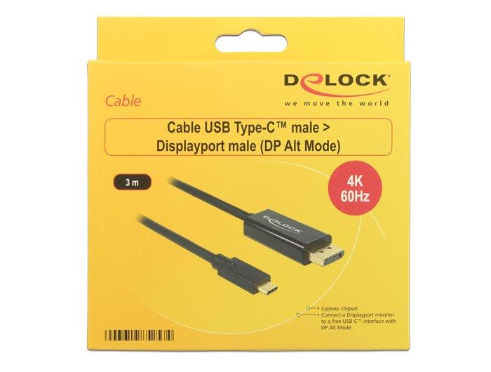 DeLock  Kabel 4K 60Hz USB Type-C - DisplayPort, 3 m 