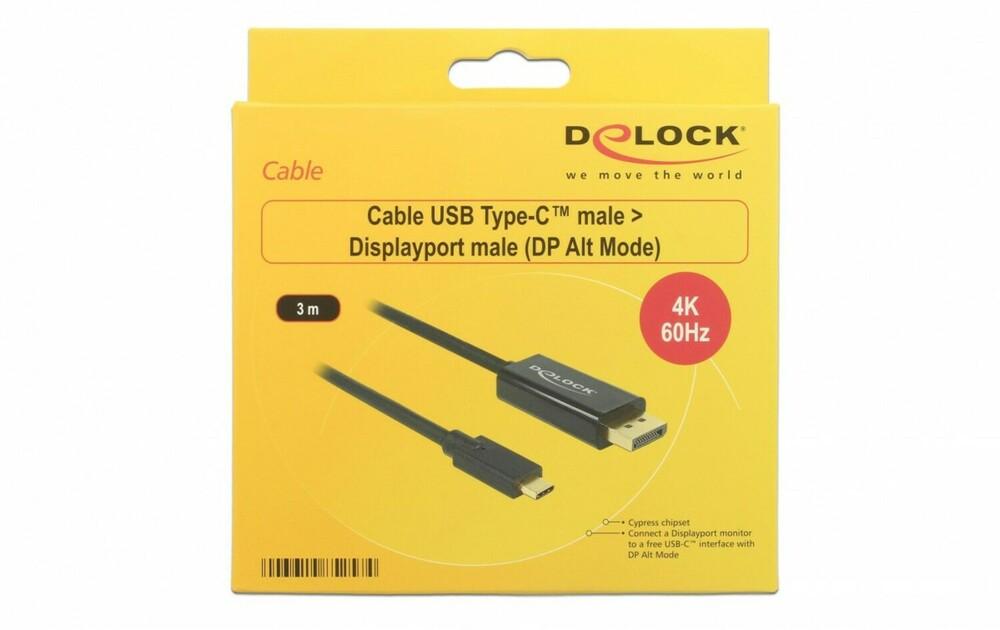 DeLock  Kabel 4K 60Hz USB Type-C - DisplayPort, 3 m 