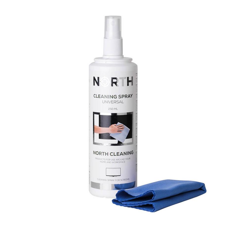North  NORTH Reinigungsset TV Liquid 250 ml und Reinigungstuch 