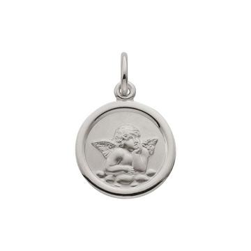Anhänger Schutzengel Weissgold 750, 18x12mm
