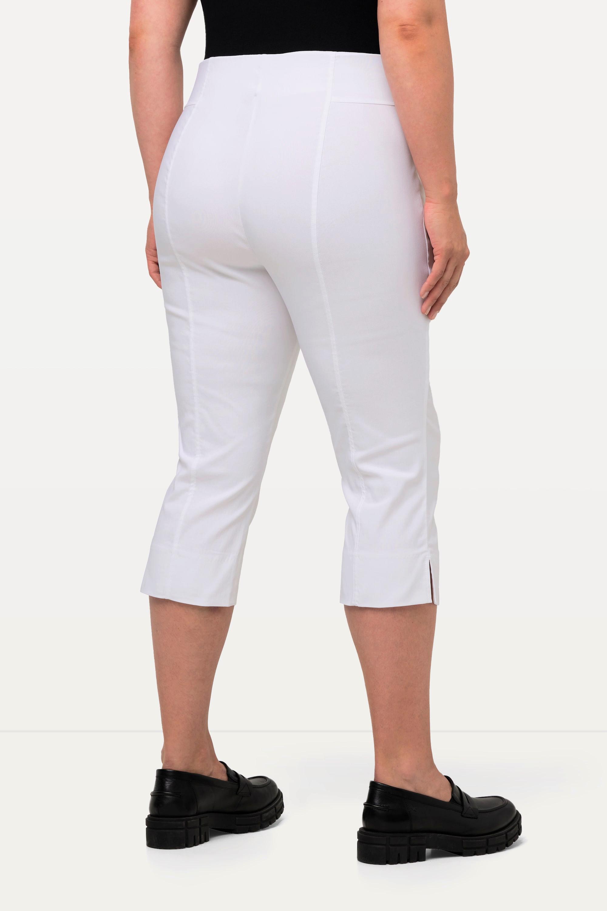 Ulla Popken  Pantaloni Capri di bengalina, estremamente elasticizzati e quasi ingualcibili, con cintura elastica 