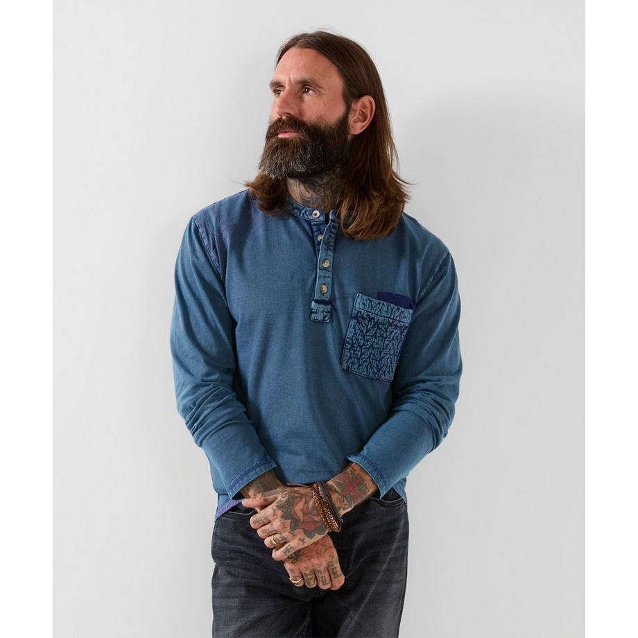 Joe Browns Maglia Henley Indigo con look personalizzato  