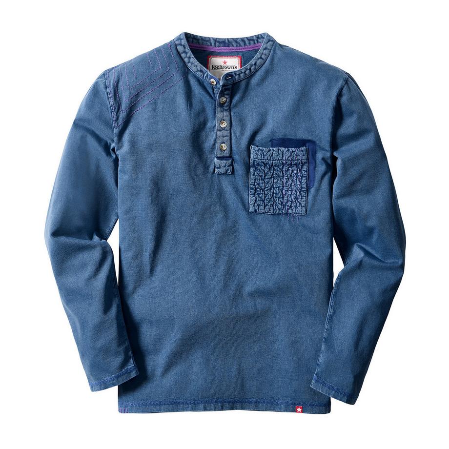 Joe Browns Maglia Henley Indigo con look personalizzato  