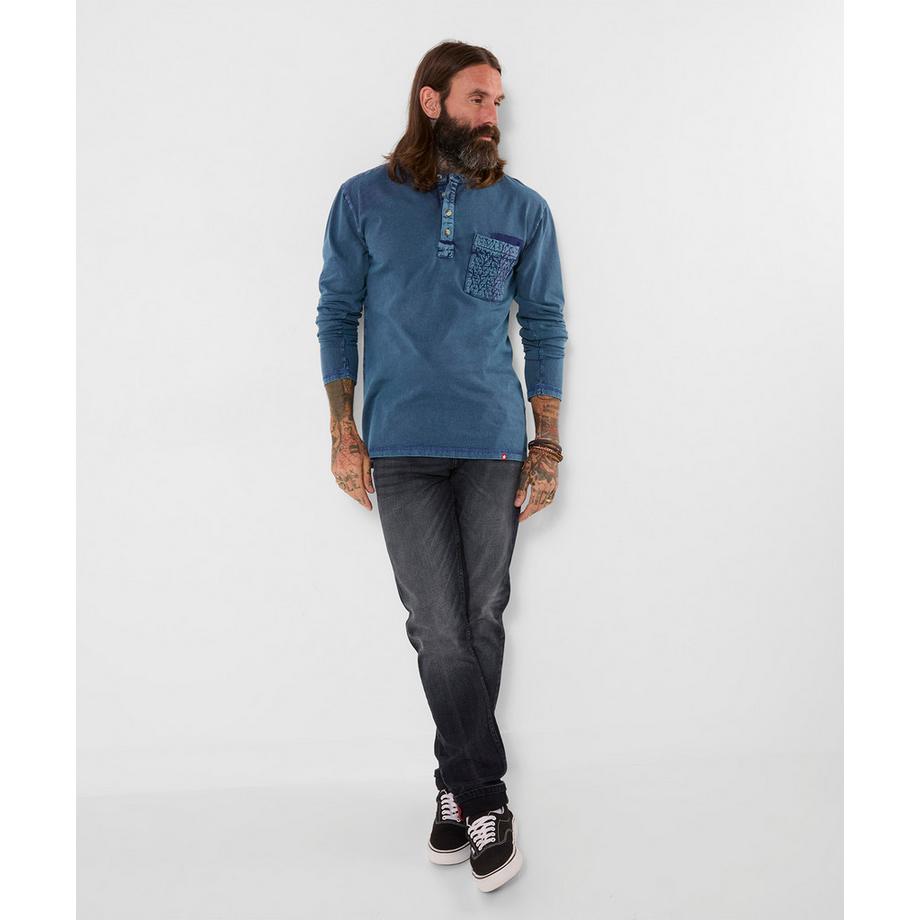 Joe Browns Maglia Henley Indigo con look personalizzato  