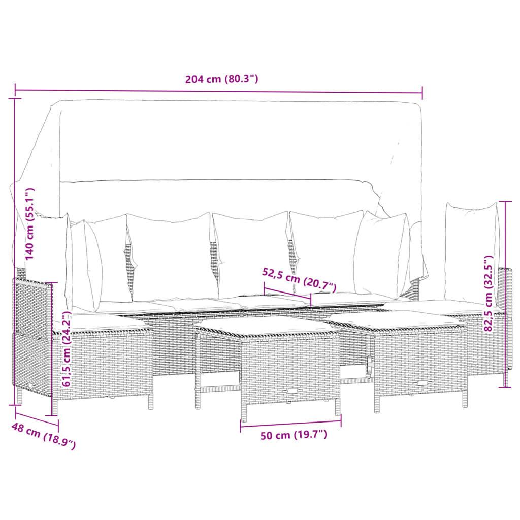 VidaXL set divano da giardino Polirattan  