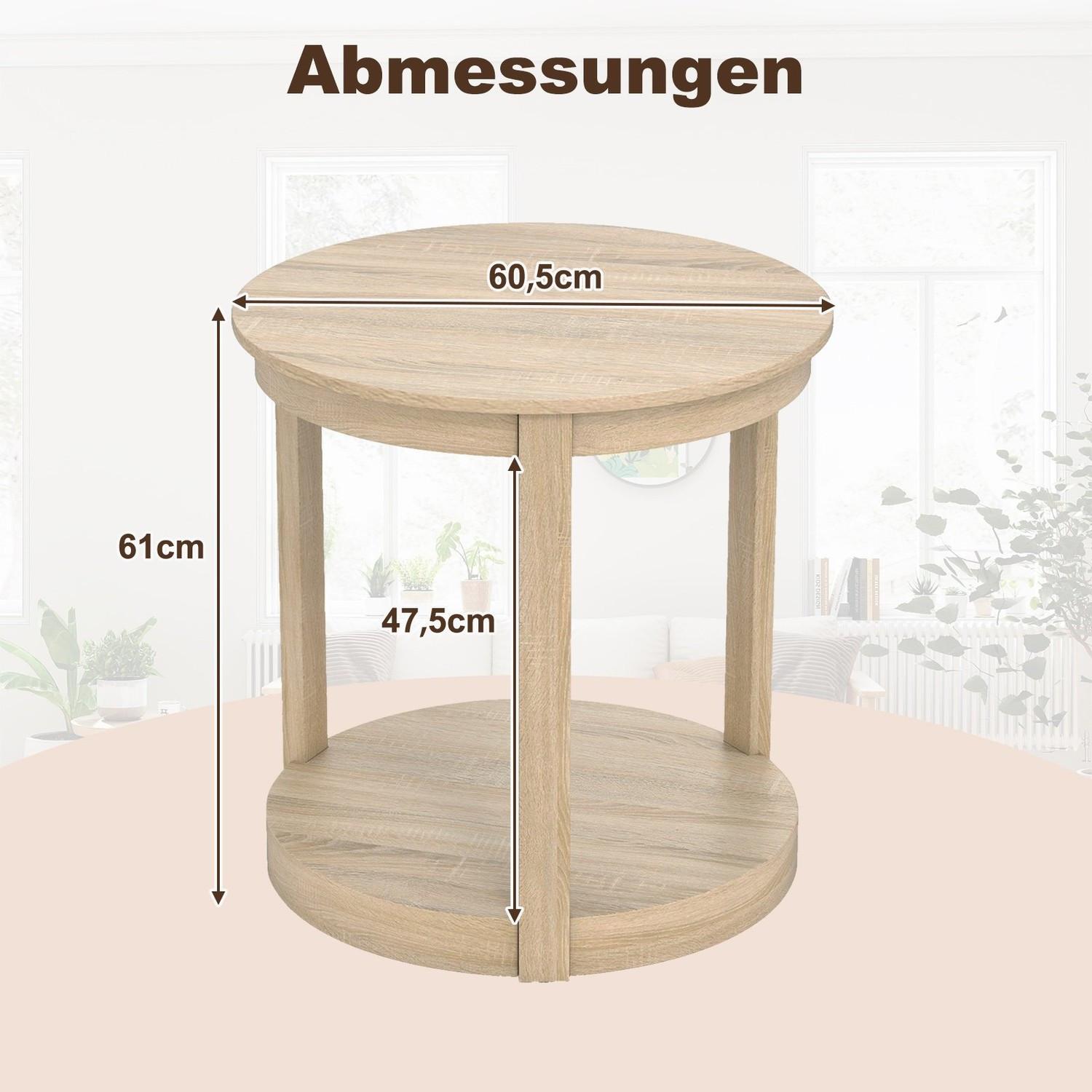 Northix Table basse ronde à 2 niveaux  