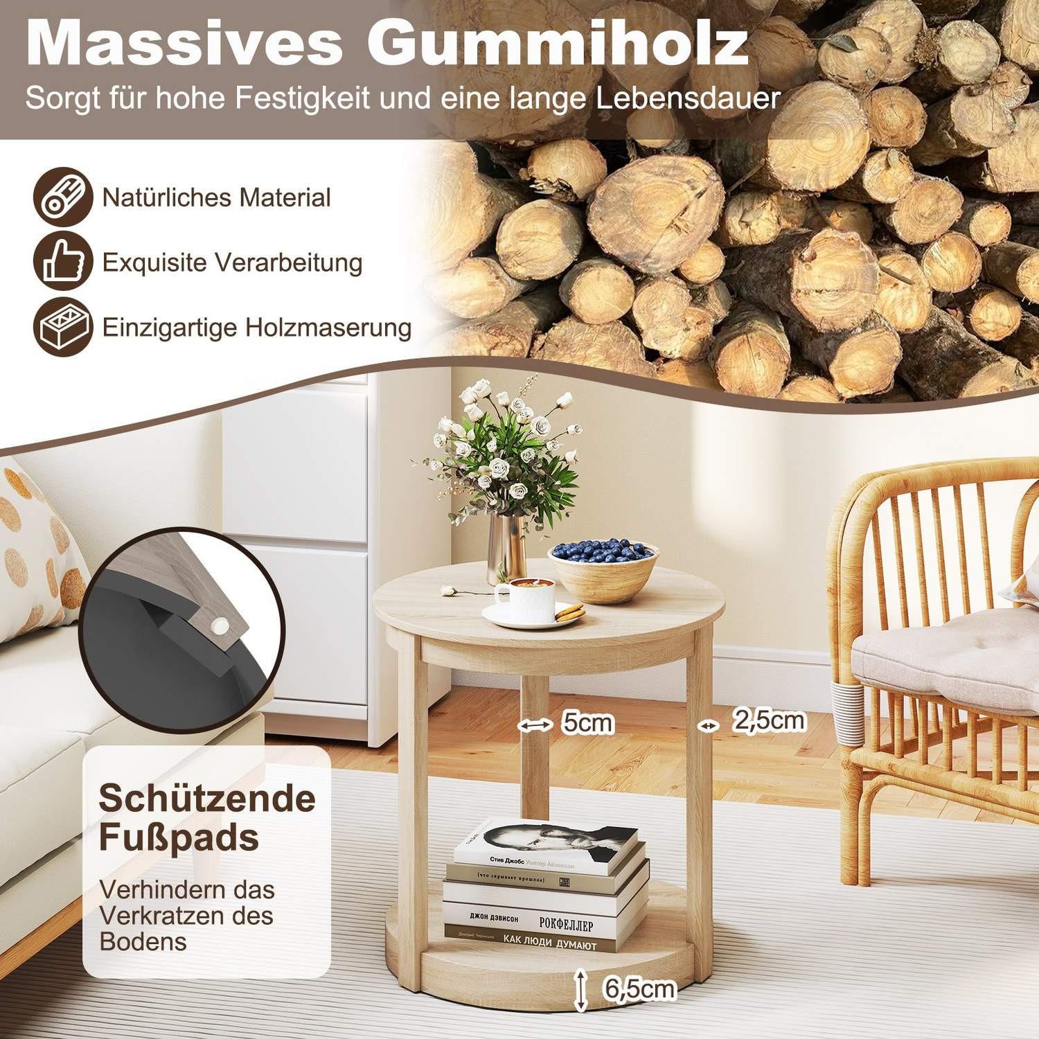 Northix Table basse ronde à 2 niveaux  