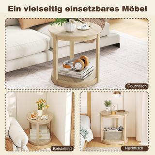 Northix Table basse ronde à 2 niveaux  