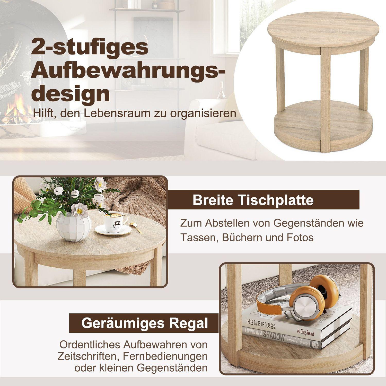 Northix Table basse ronde à 2 niveaux  